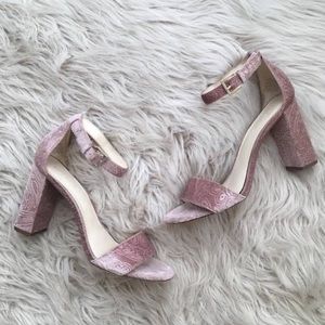 Pink Velvet Heels Nine West Sz 7.5
